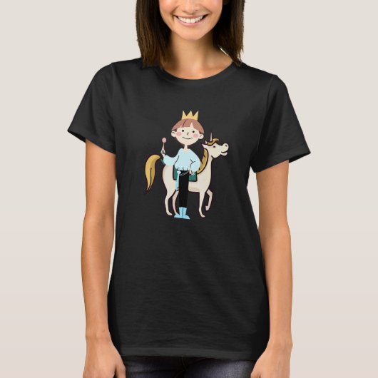 王子様の馬 かわいい Tシャツ (正面)