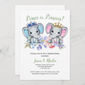 王子様または王女様の性別発表 招待状 (正面/裏面)