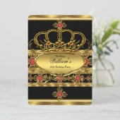 王子様王室の金ゴールドレッドクラウン誕生日パーティー2 招待状 (スタンド正面)