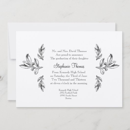 王室からのお知らせまたは招待状 招待状 (正面)