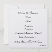 王室にふさわしいエレガントなイベント招待状 招待状 (裏面)