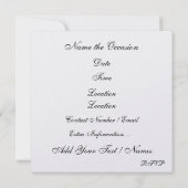 王室にふさわしいエレガントなイベント - SRF 招待状 (裏面)