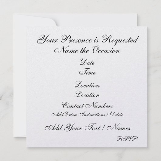 王室にふさわしい優雅なパーティーの招待状 招待状 (裏面)