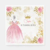 王室のお祝いピンクのプリンセス誕生日 スタンダードランチョンナプキン (正面)