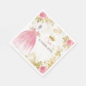 王室のお祝いピンクのプリンセス誕生日 スタンダードランチョンナプキン (角)