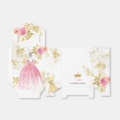 王室のお祝いピンクのプリンセス誕生日 フェイバーボックス (折り畳みなし)