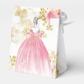 王室のお祝いピンクのプリンセス誕生日 フェイバーボックス (裏面サイド)