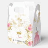 王室のお祝いピンクのプリンセス誕生日 フェイバーボックス (オープン)