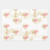 王室のお祝いピンクのプリンセス誕生日 ラッピングペーパーシート (正面3)