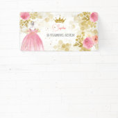 王室のお祝いピンクのプリンセス誕生日 横断幕 (インサイチュ)