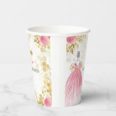 王室のお祝いピンクのプリンセス誕生日 紙コップ (右)