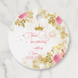 王室のお祝いピンクプリンセスバースディ感謝していアユー フェイバータグ