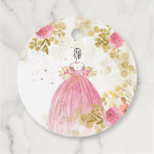 王室のお祝いピンクプリンセスバースディ感謝していアユー フェイバータグ (裏面)