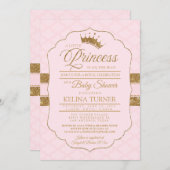 王室ので小さいプリンセスの赤面のベビーシャワーの招待状 招待状 (正面/裏面)