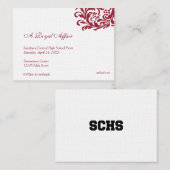 王室ので赤くフォーマルなプロムはカスタムな入場のチケットの値をつけました 名刺 (正面/裏面)