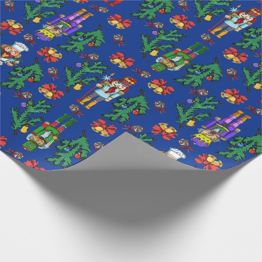 王室のなくるみ割りおよびリースパターン ラッピングペーパー (角)