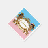 王室のなアフリカの王子またはプリンセス色のブロックのナプキン スタンダードカクテルナプキン (角)