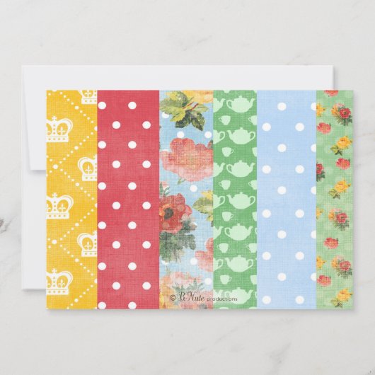 王室のなイギリスのブライダルシャワーの招待状 招待状 (裏面)