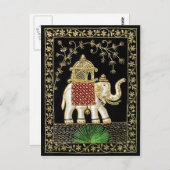 王室のなインドゾウの乗車ZARIの芸術 ポストカード (正面/裏面)