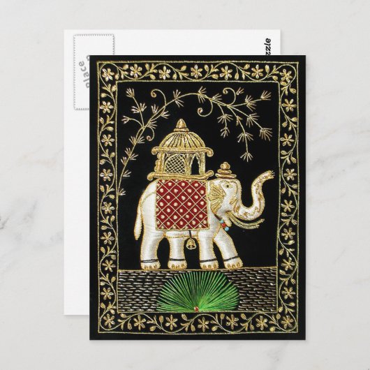 王室のなインドゾウの乗車ZARIの芸術 ポストカード (正面/裏面)