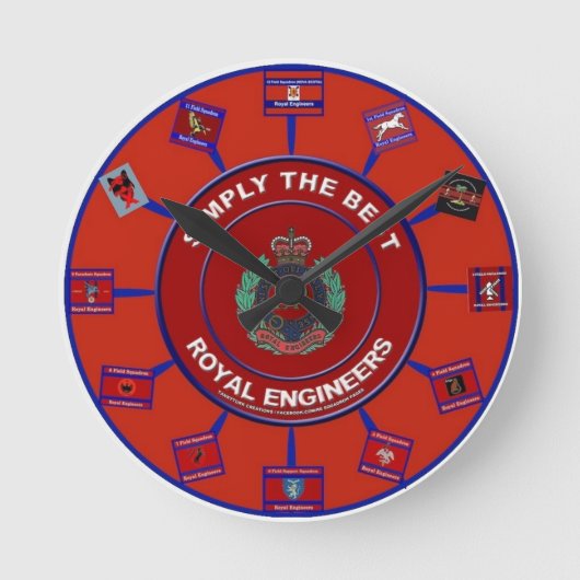 王室のなエンジニアの時計 ラウンド壁時計 (正面)