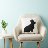 王室のなコーギーのシルエットの枕 クッション (椅子)