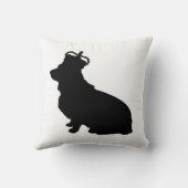 王室のなコーギーのシルエットの枕 クッション (裏面)