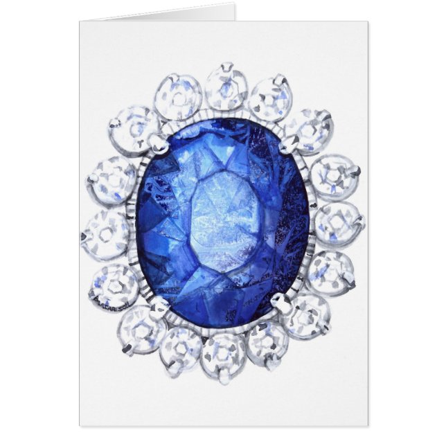 王室のなサファイアのオリジナルの水彩画 (正面)