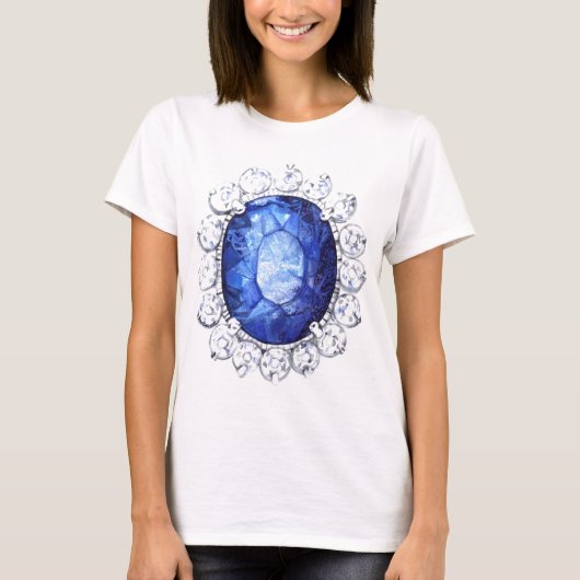 王室のなサファイアの元の水彩画のTシャツ Tシャツ (正面)