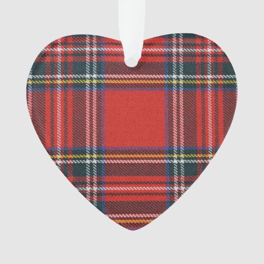 王室のなステュワートのタータンチェックのハートの装飾 オーナメント (正面)