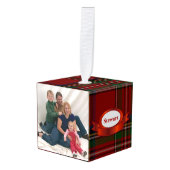 王室のなステュワートの格子縞の写真のクリスマスの立方体のオーナメント キューブオーナメント (正面アングル)