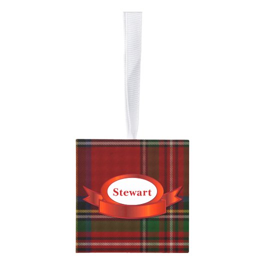 王室のなステュワートの格子縞の写真のクリスマスの立方体のオーナメント キューブオーナメント (右)