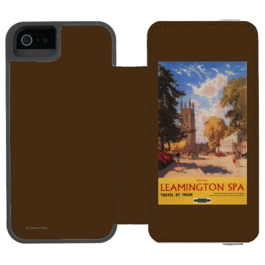 王室のなスパ、通りの眺めのイギリスの鉄道ポスター INCIPIO iPhoneウォレットケース (フォリオオープン)