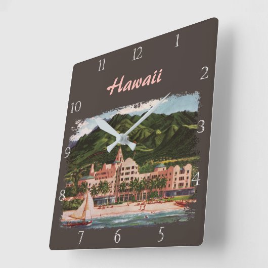 王室のなハワイのホテルのカスタム スクエア壁時計 (傾斜)