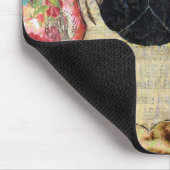 王室のなパグのマウスパッドのぼろぼろのシックなコテージ色 マウスパッド (コーナー)