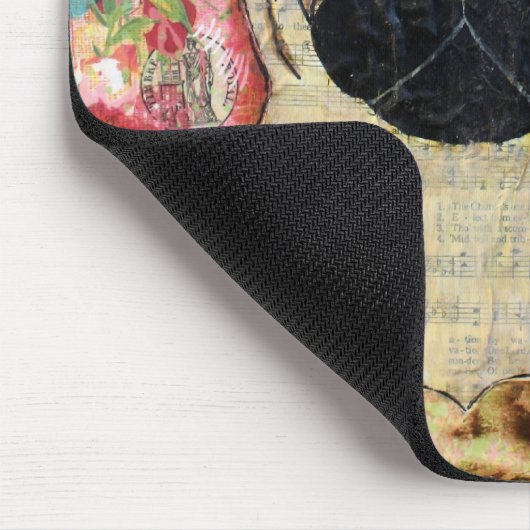 王室のなパグのマウスパッドのぼろぼろのシックなコテージ色 マウスパッド (コーナー)