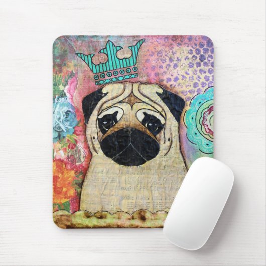 王室のなパグのマウスパッドのぼろぼろのシックなコテージ色 マウスパッド (マウス)