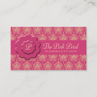王室のなピンクの花 名刺