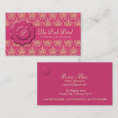 王室のなピンクの花 名刺 (正面/裏面)