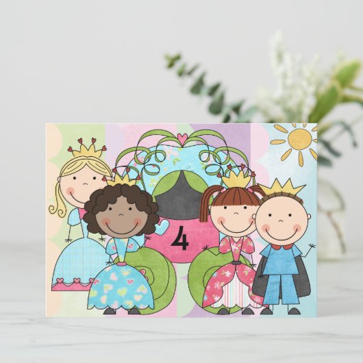 王室のなプリンセスのお祝いの誕生日の招待状 招待状 (スタンド正面)