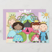 王室のなプリンセスのお祝いの誕生日の招待状 招待状 (正面/裏面)