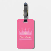 王室のなプリンセスのためのピンクの王冠 ラゲッジタグ (裏面縦)