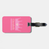 王室のなプリンセスのためのピンクの王冠 ラゲッジタグ (裏面横)