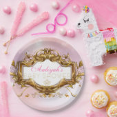 王室のなプリンセスのエレガントなベビーシャワーのプレート ペーパープレート (パーティー)