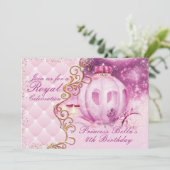 王室のなプリンセスのバースデーパーティ招待状 招待状 (スタンド正面)