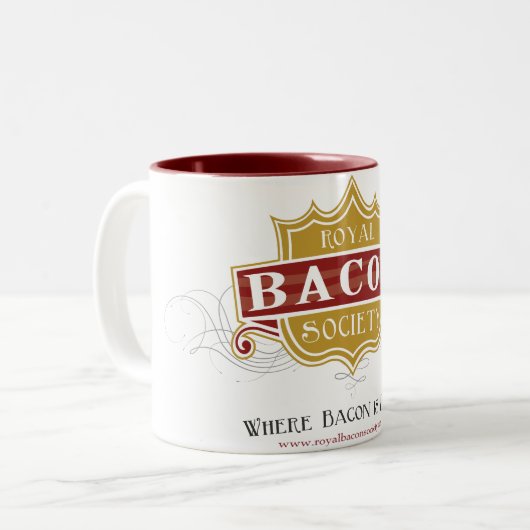 王室のなベーコンの社会のロゴのマグ ツートーンマグカップ (正面左)