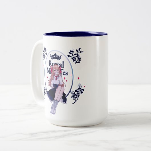 王室のなミルクの茶マグ ツートーンマグカップ (正面左)