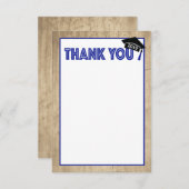 王室のなモダンなWoodgrainの平らなサンキューカード- サンキューカード (正面/裏面)