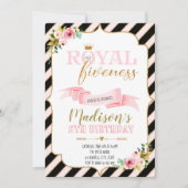 王室のな優良さの誕生日のパーティの招待状 招待状 (正面)