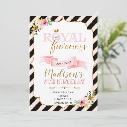 王室のな優良さの誕生日のパーティの招待状 招待状 (スタンド正面)